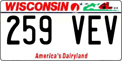 WI license plate 259VEV