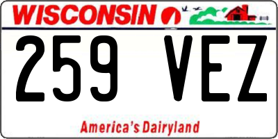 WI license plate 259VEZ