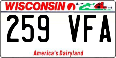 WI license plate 259VFA