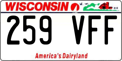 WI license plate 259VFF