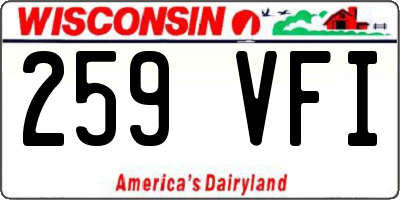WI license plate 259VFI
