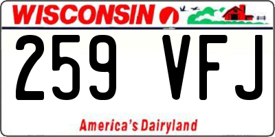 WI license plate 259VFJ