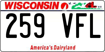 WI license plate 259VFL