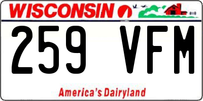 WI license plate 259VFM