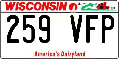 WI license plate 259VFP