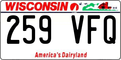 WI license plate 259VFQ