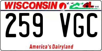 WI license plate 259VGC