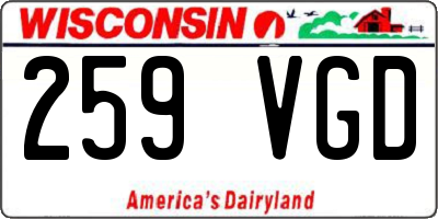 WI license plate 259VGD
