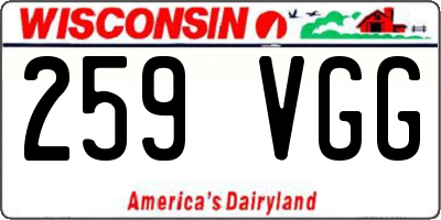 WI license plate 259VGG