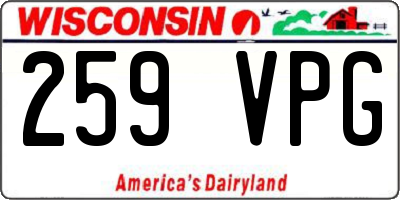 WI license plate 259VPG
