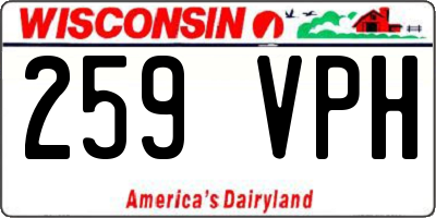 WI license plate 259VPH