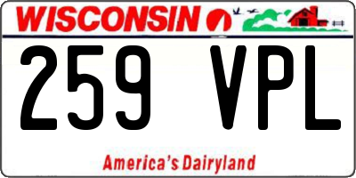 WI license plate 259VPL