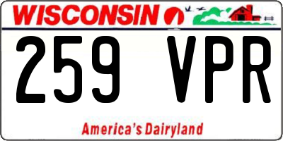 WI license plate 259VPR