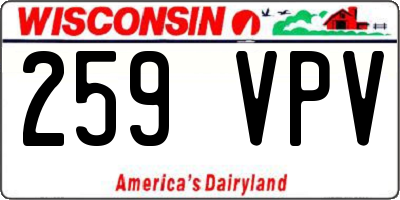 WI license plate 259VPV