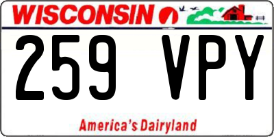 WI license plate 259VPY