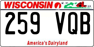 WI license plate 259VQB