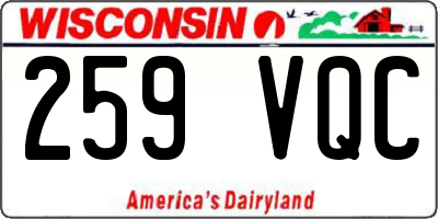 WI license plate 259VQC