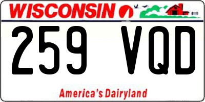 WI license plate 259VQD
