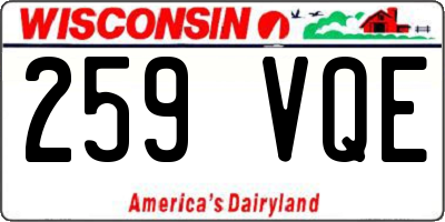 WI license plate 259VQE