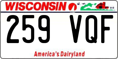 WI license plate 259VQF