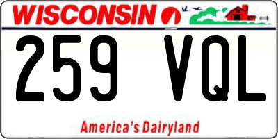 WI license plate 259VQL