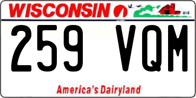 WI license plate 259VQM