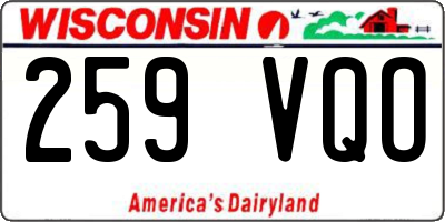 WI license plate 259VQO