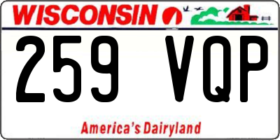 WI license plate 259VQP