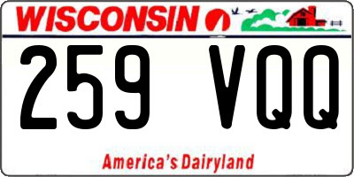 WI license plate 259VQQ