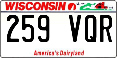 WI license plate 259VQR