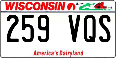 WI license plate 259VQS