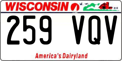 WI license plate 259VQV