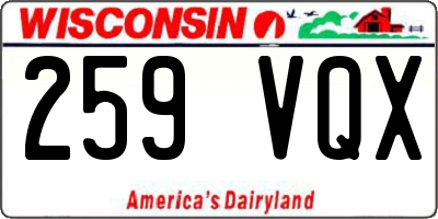 WI license plate 259VQX