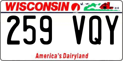 WI license plate 259VQY