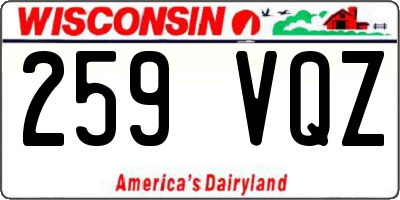 WI license plate 259VQZ