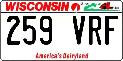 WI license plate 259VRF