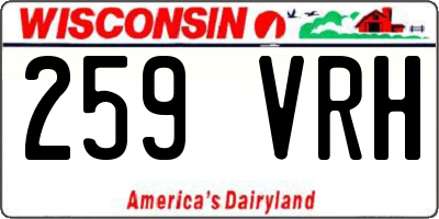 WI license plate 259VRH