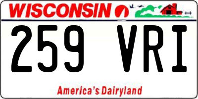 WI license plate 259VRI