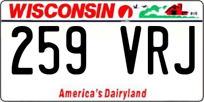 WI license plate 259VRJ