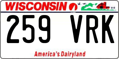 WI license plate 259VRK