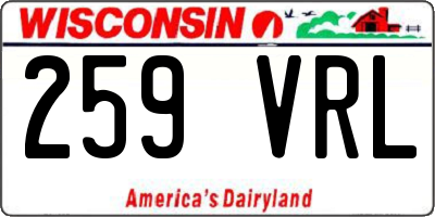 WI license plate 259VRL