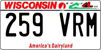WI license plate 259VRM