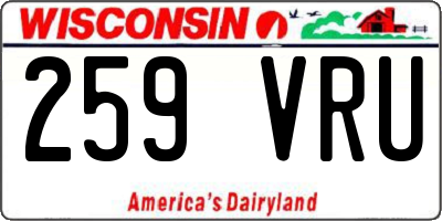 WI license plate 259VRU