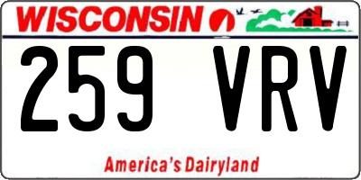 WI license plate 259VRV