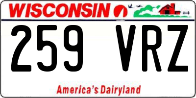 WI license plate 259VRZ