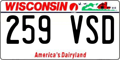 WI license plate 259VSD
