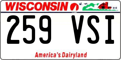 WI license plate 259VSI