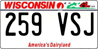 WI license plate 259VSJ