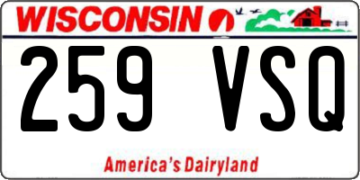 WI license plate 259VSQ