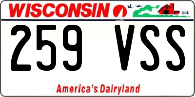 WI license plate 259VSS